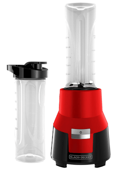 Black+decker fusionblade personal blender with two 20oz personal blending jars, red